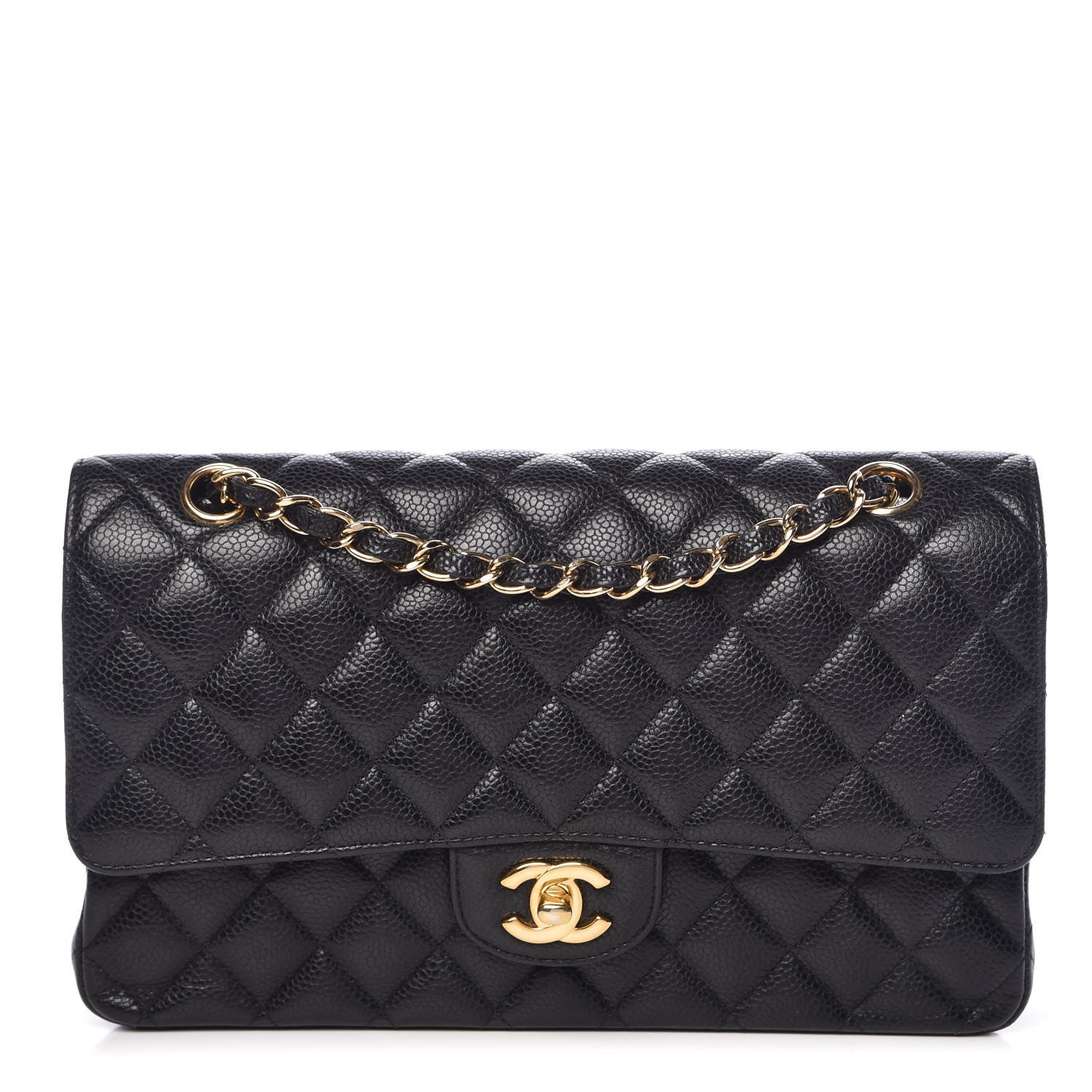 Chanel Caviar Quilted Medium Double Flap Black 1 of 12