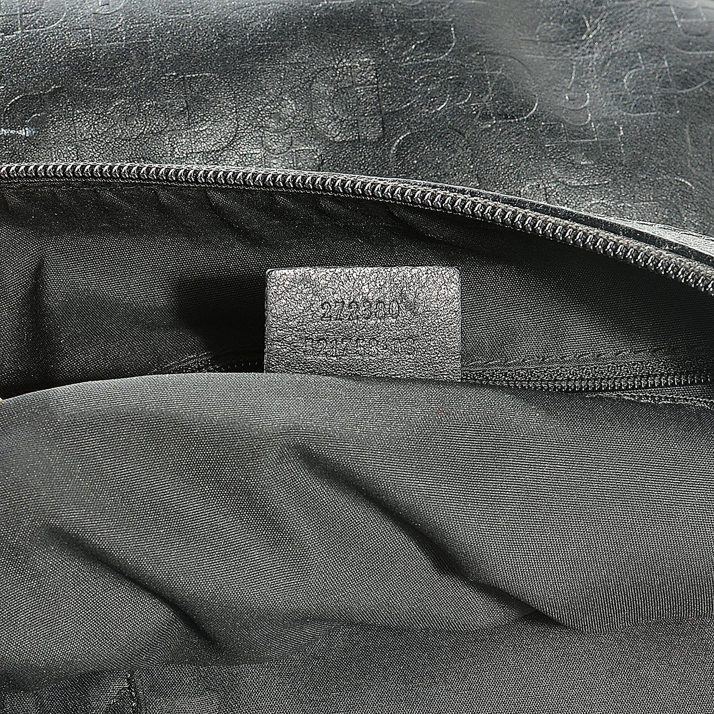 Calfskin Horsebit Embossed Large Half Moon Hobo Black