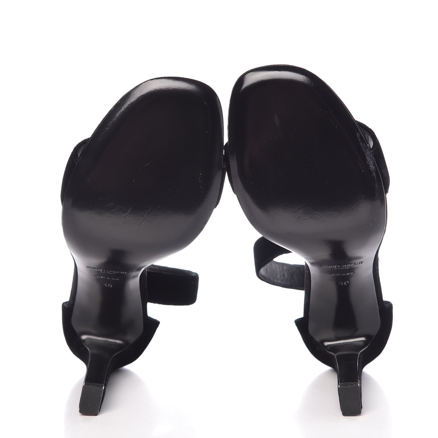 Saint Laurent Velvet Grace 105 Ankle Strap Sandals 40 Black 5 of 9