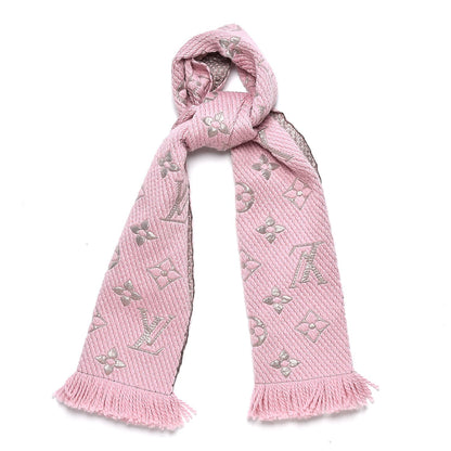 Louis Vuitton Wool Silk Logomania Shine Scarf Pink 1 of 4