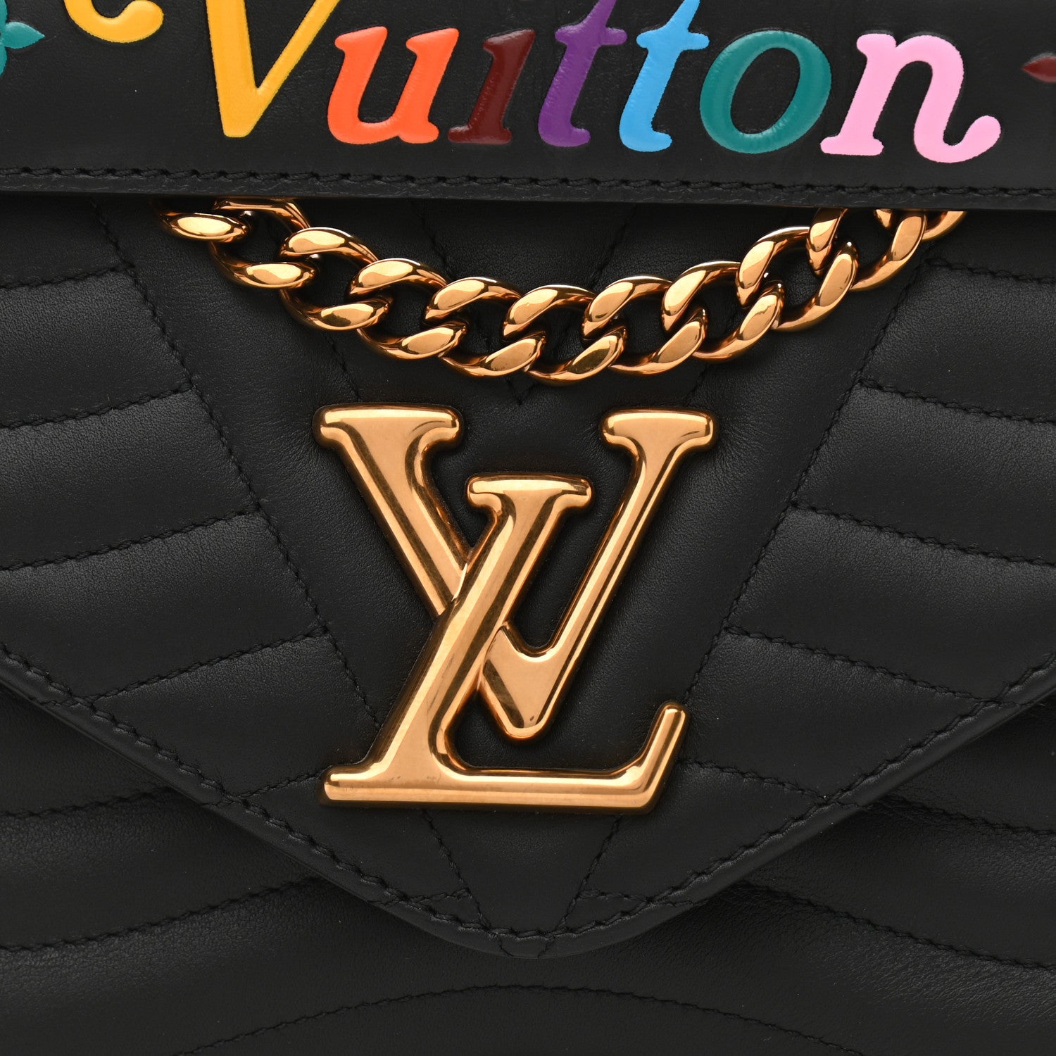 Louis Vuitton Calfskin New Wave Chain MM Black 7 of 13