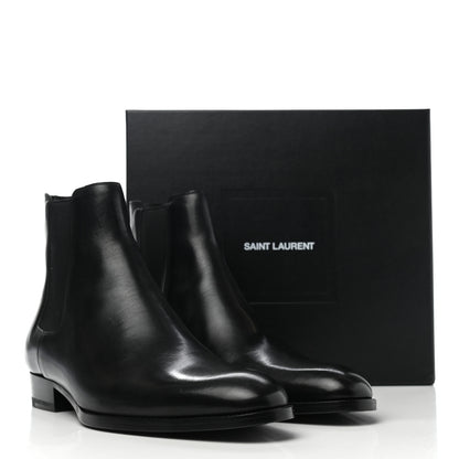 Saint Laurent Calfskin Mens Wyatt Chelsea Boots 40.5 Black 9 of 9