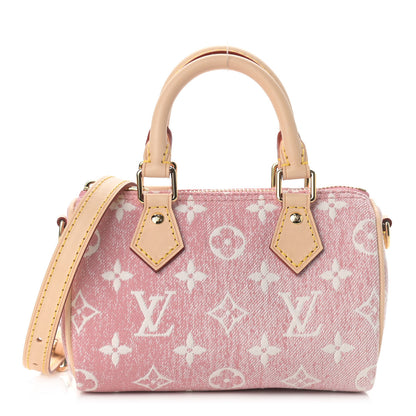 Louis Vuitton Monogram Jacquard Denim Nano Speedy Bandouliere Pink 1 of 8