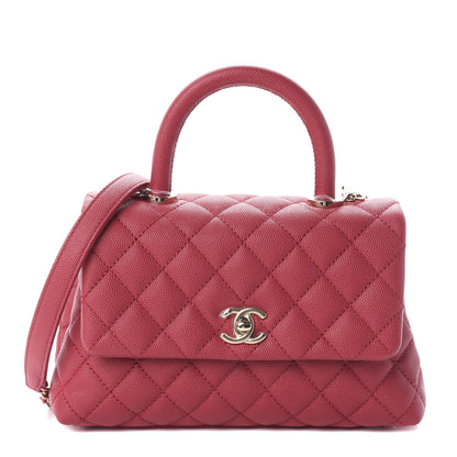 Chanel Caviar Quilted Mini Coco Handle Flap Dark Pink 1 of 9