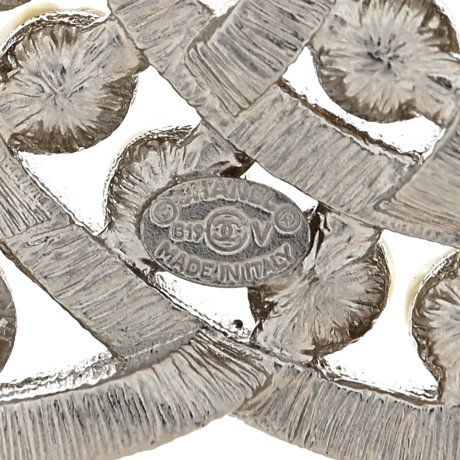 Chanel Pearl Crystal CC Brooch Silver 4 of 4