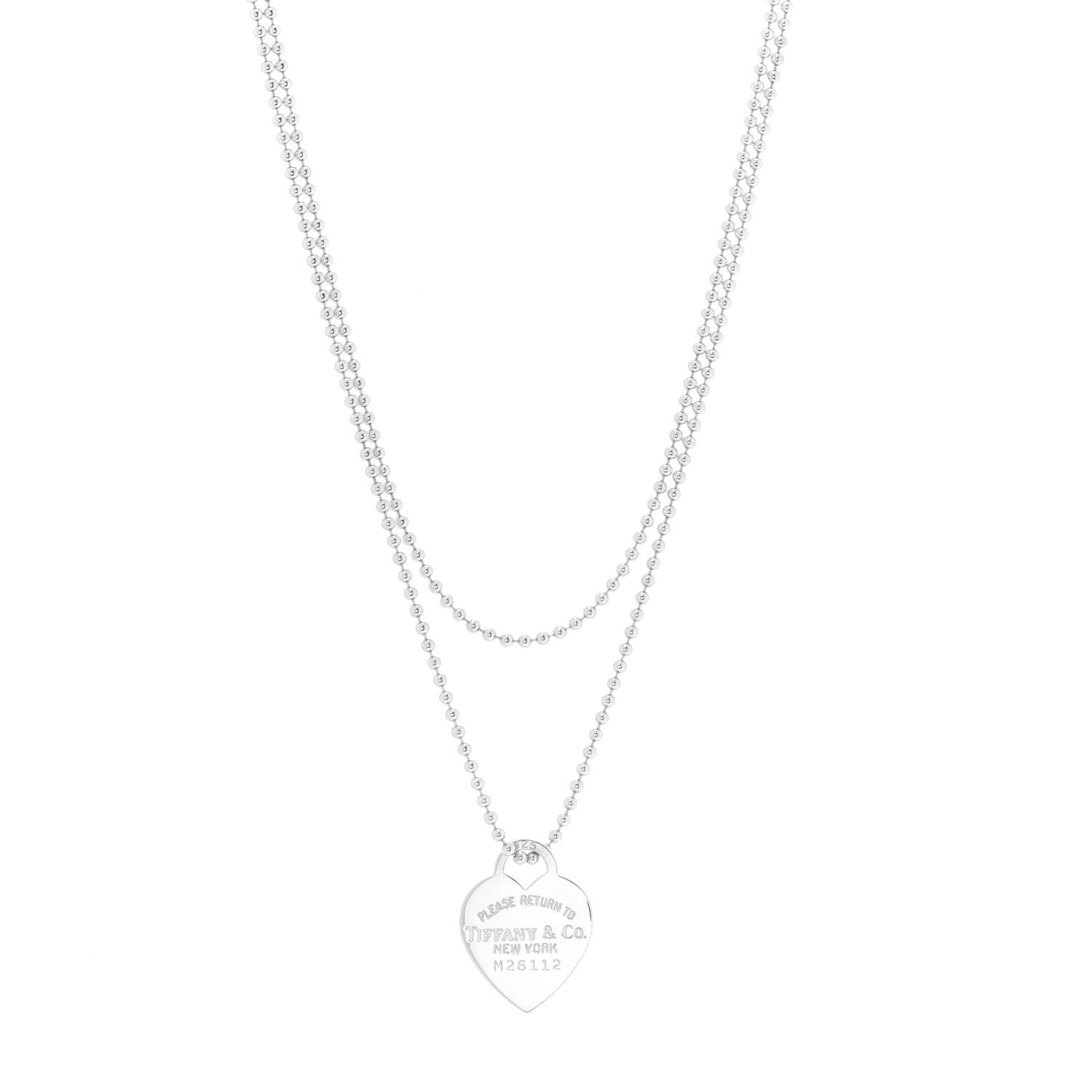 Tiffany Sterling Silver Long Return to Tiffany Heart Pendant Necklace 1 of 6