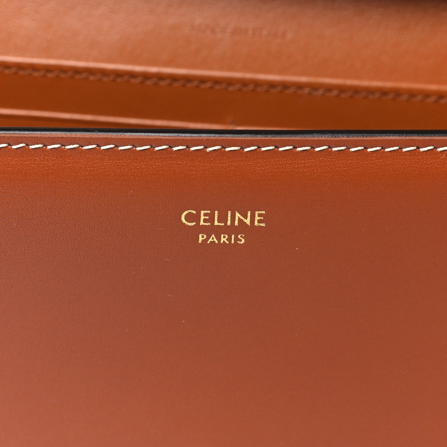 Celine Shiny Calfskin Triomphe Margo Wallet on Chain Tan 6 of 11