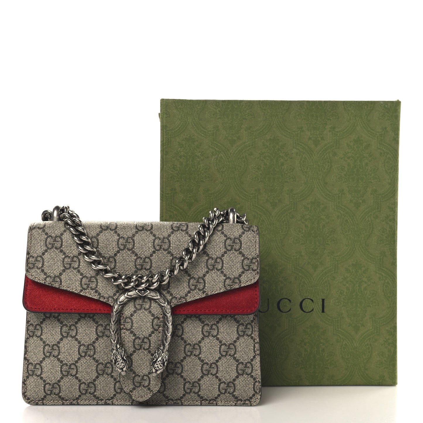 GG Supreme Monogram Mini Dionysus Shoulder Bag Hibiscus Red