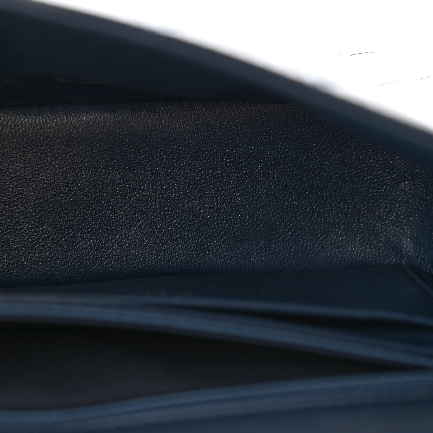 Patent Calfskin Quilted Mini Rectangular Flap Navy Blue