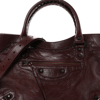 Balenciaga Agneau Lambskin  Classic Hardware Medium Le City Dark Burgundy 8 of 10