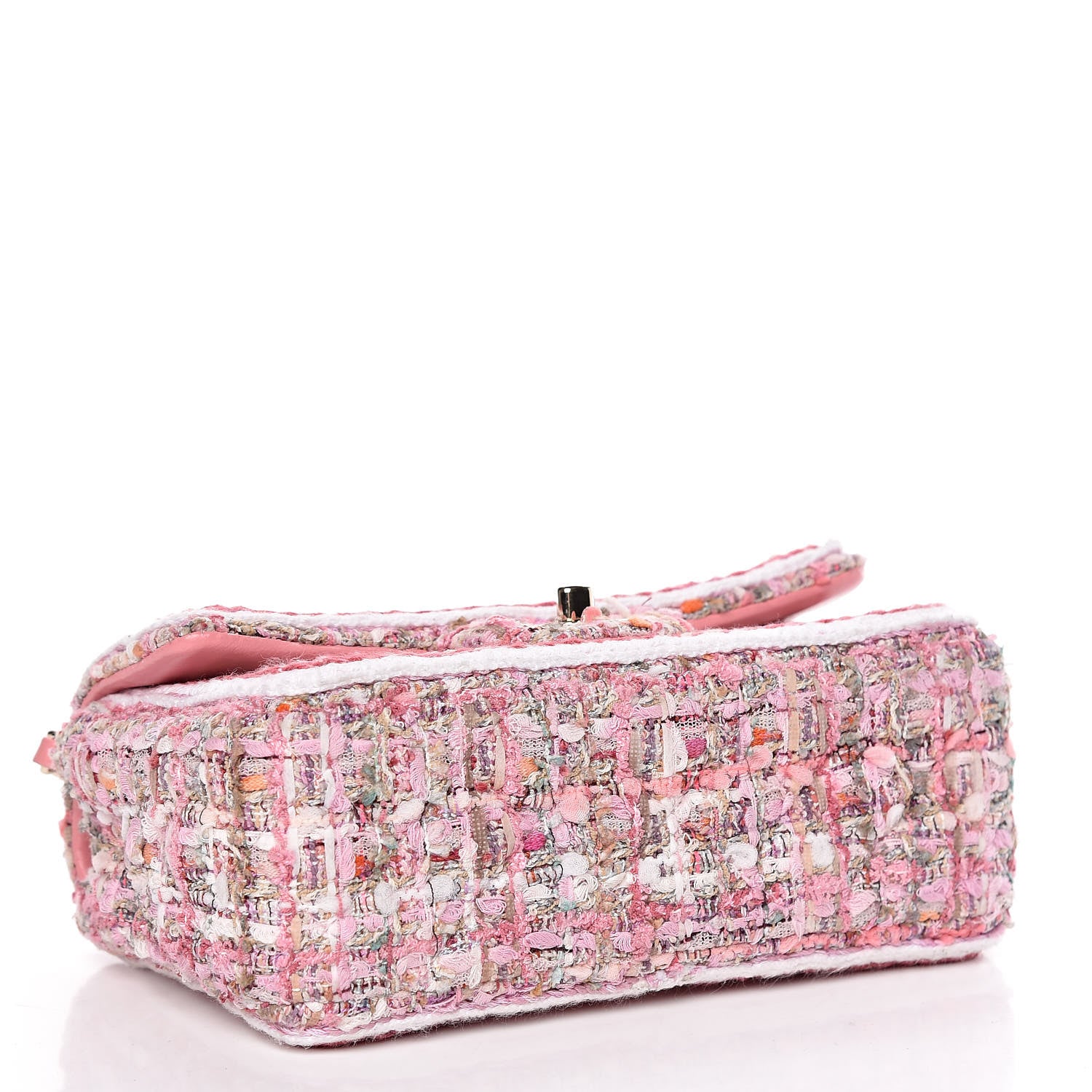 Chanel Tweed Braid Mini Flap White Pink 4 of 11