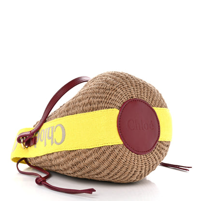 Chloe Natural Woven Fiber Small Woody Basket Yellow Beige 4 of 11