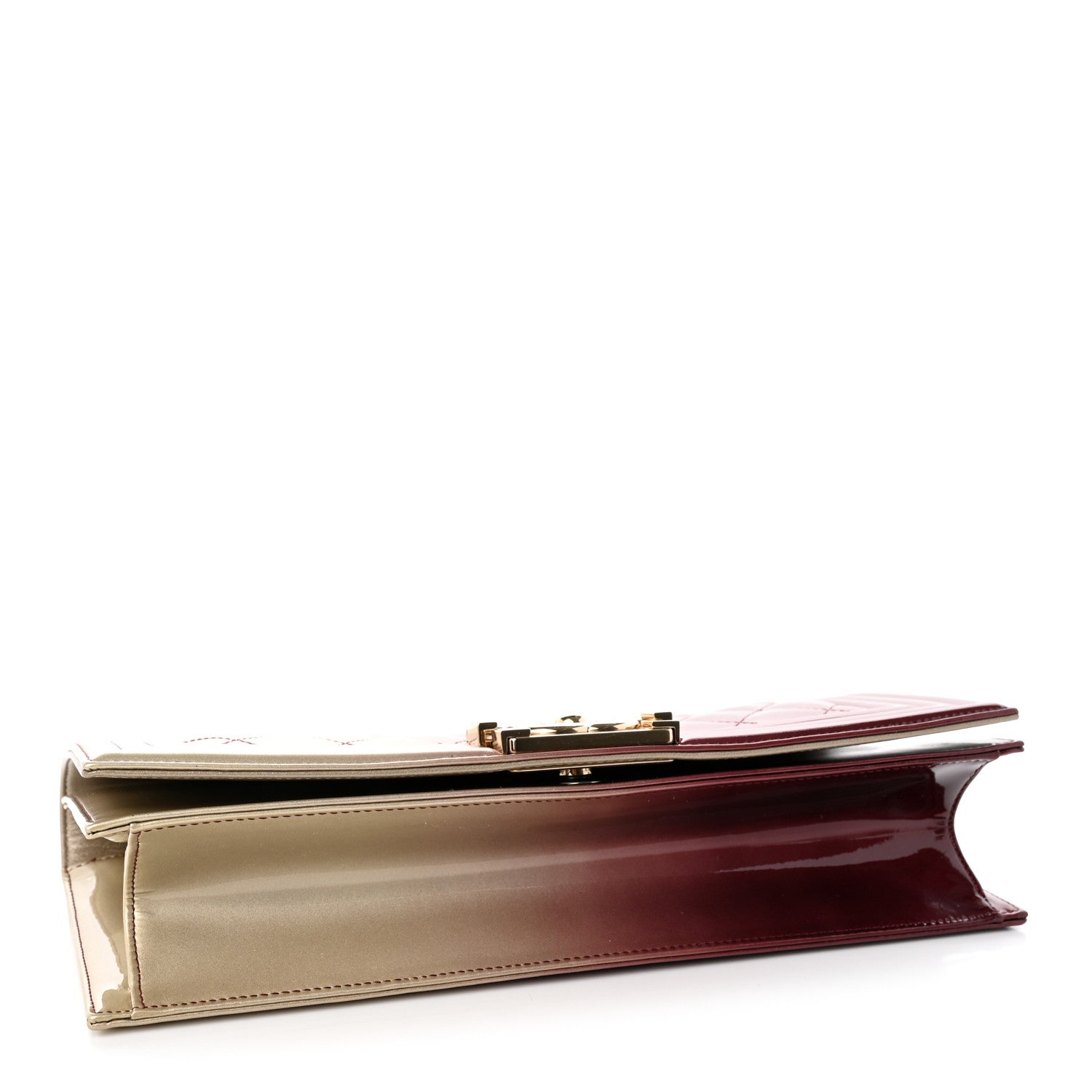 Chanel Patent Calfskin Quilted Boy Clutch Beige Pink 4 of 8