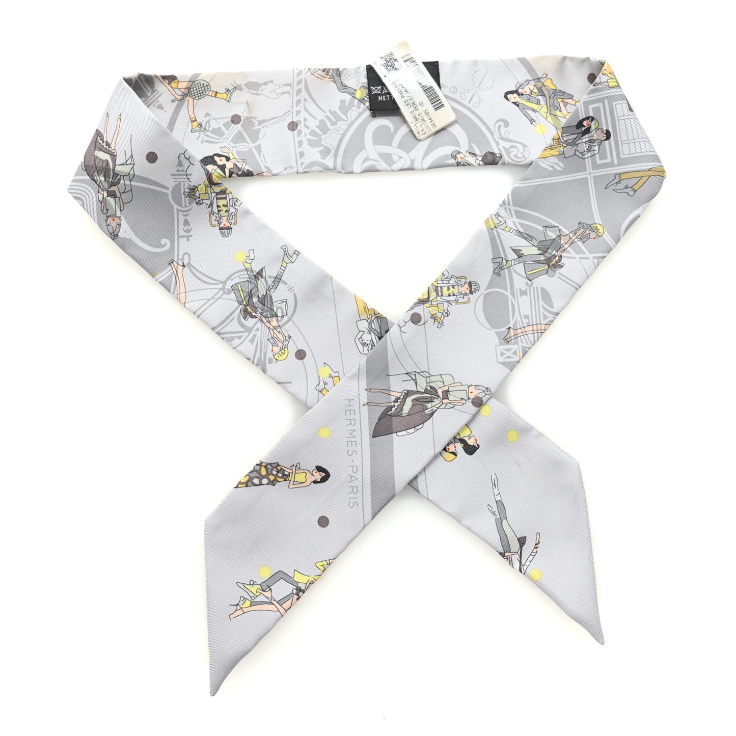 Silk Ex-Libris Les Parisie Twilly Gris Perle Jaune Soufre
