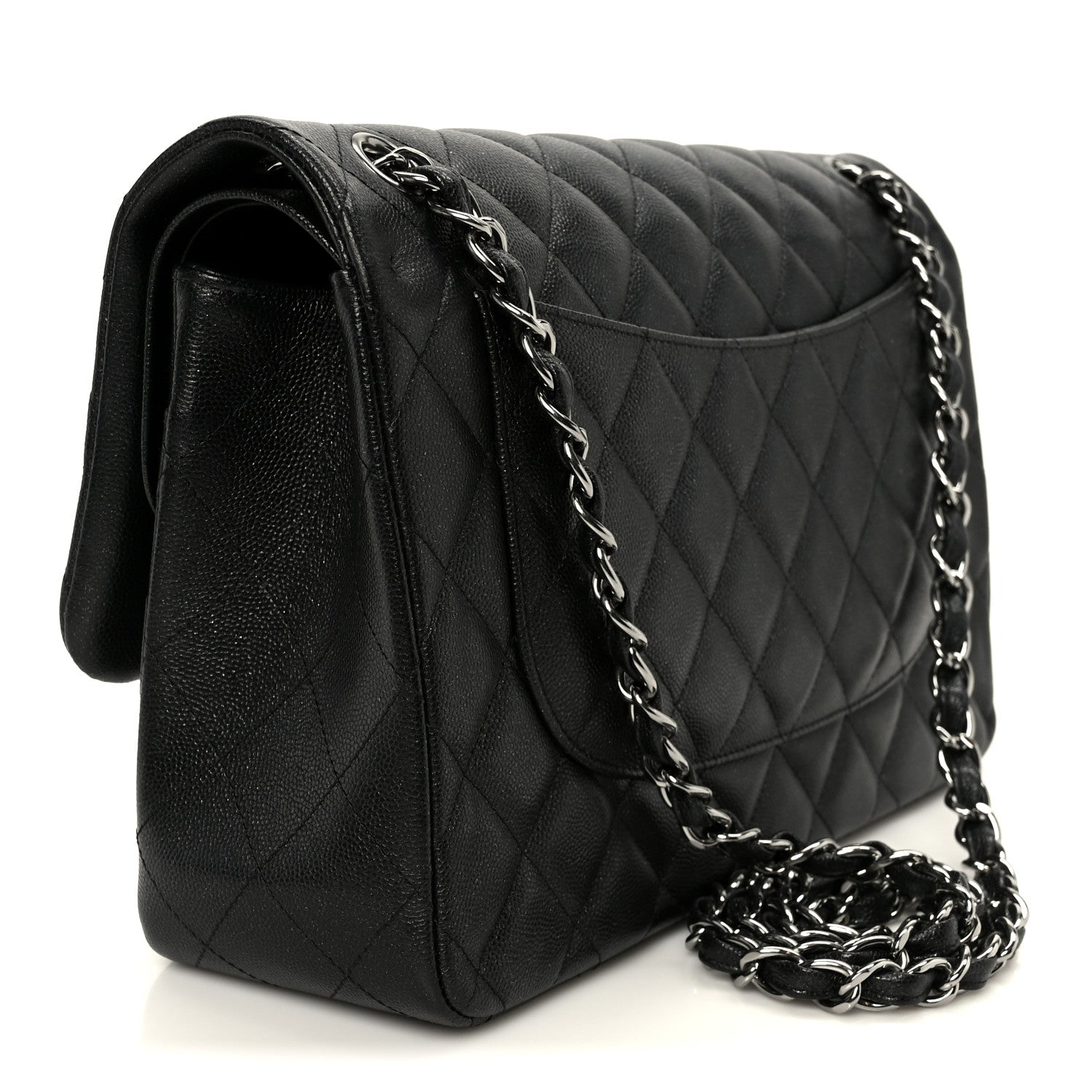 Chanel Iridescent Caviar Quilted Jumbo Double Flap Black 3 of 12