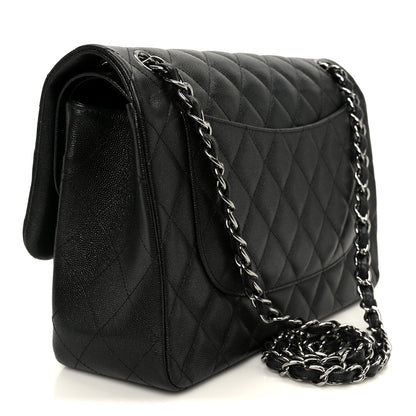 Chanel Iridescent Caviar Quilted Jumbo Double Flap Black 3 of 12