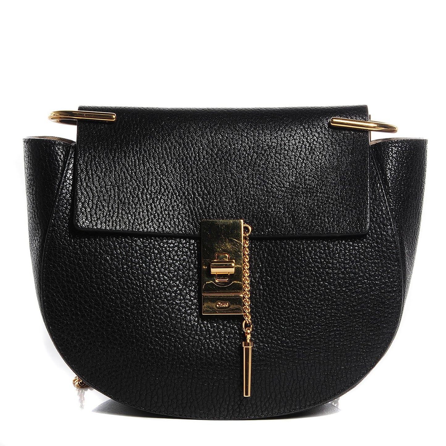 Grained Lambskin Drew Shoulder Bag Black