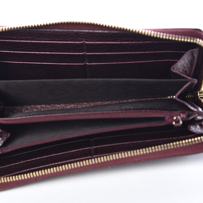 Gucci Metallic Cellarius Calfskin Soho Zip Around Wallet Classic Burgundy 5 of 8