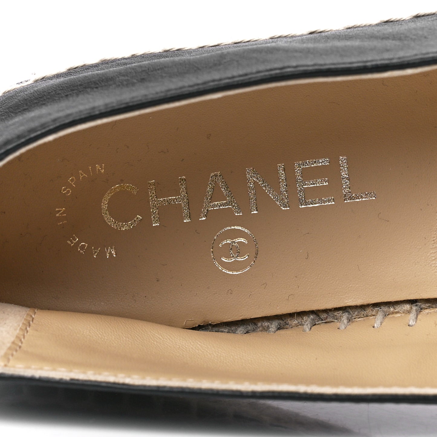 Calfskin Chain CC Espadrilles 39 Black