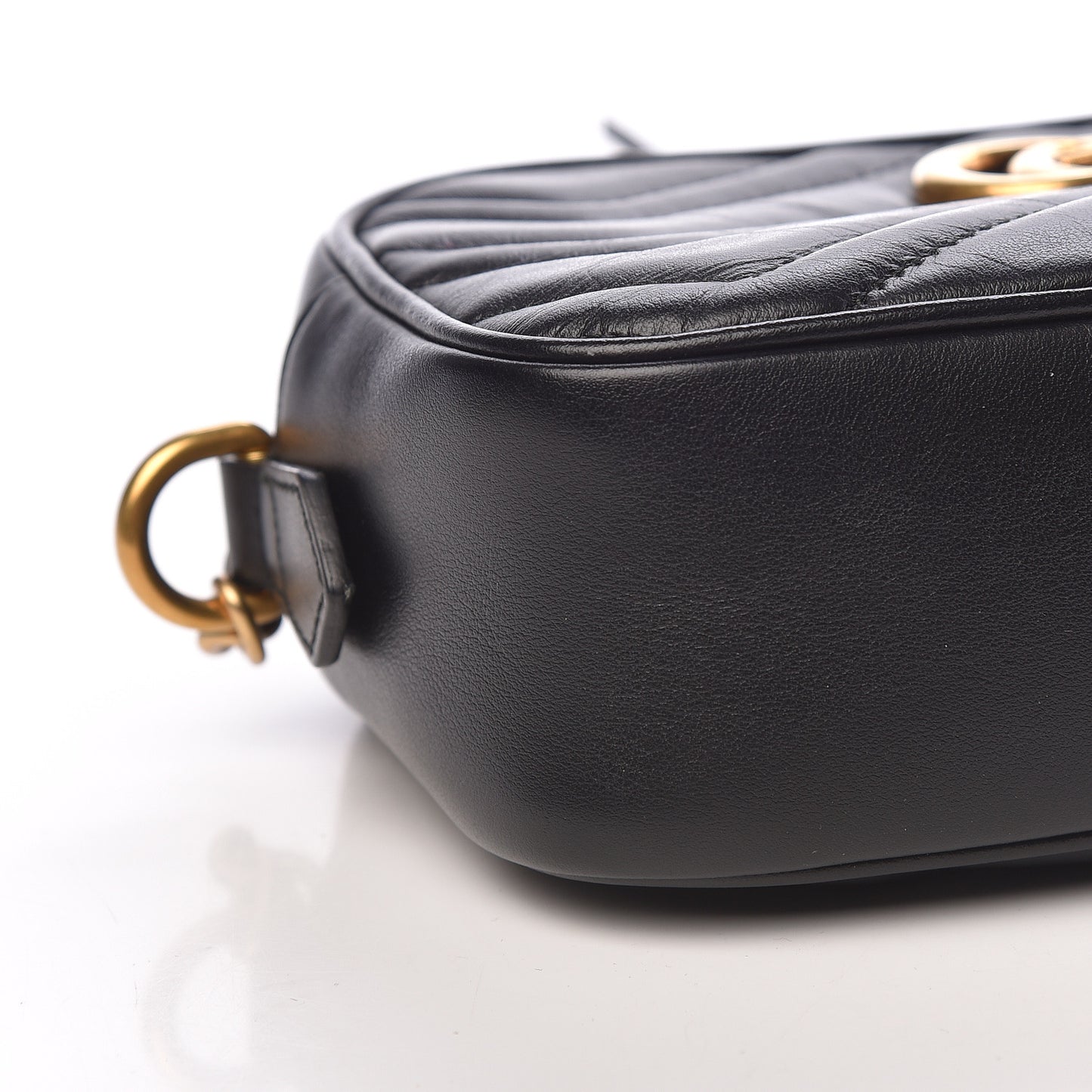 Calfskin Matelasse Mini GG Marmont Chain Shoulder Bag Black