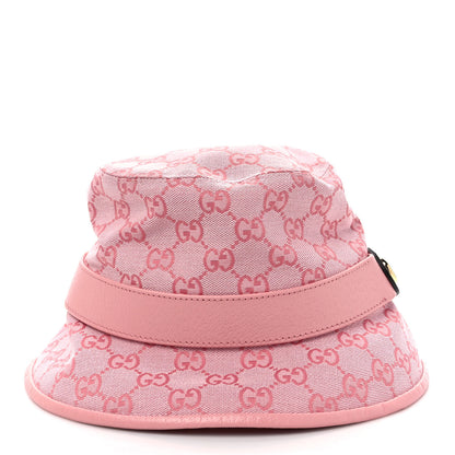 Gucci Monogram Textured Dollar Calfskin GG Jago Bucket Hat M Soft Cotton Candy Dark Cotton Candy 6 of 11