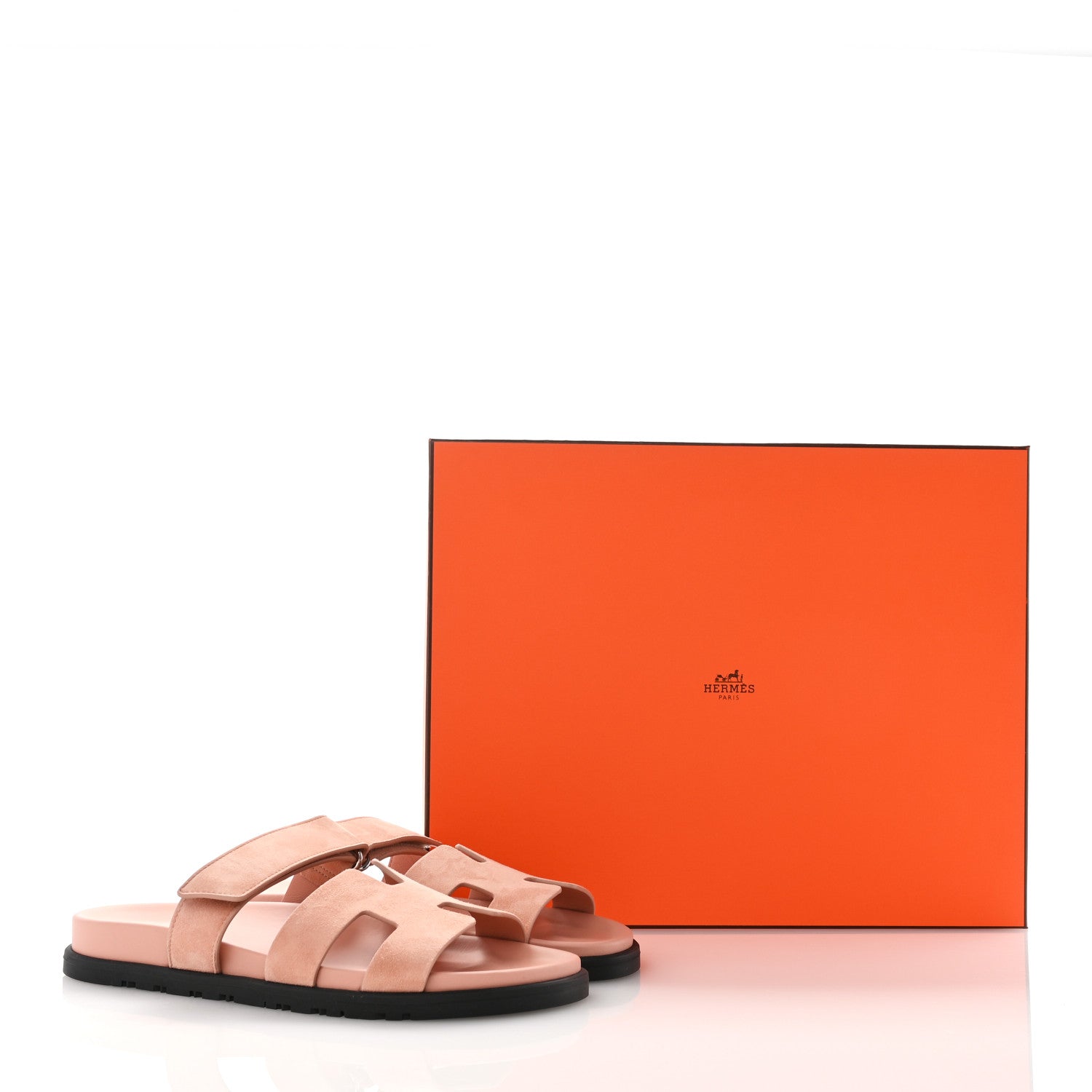 Hermes Suede Goatskin Womens Chypre Sandals 39 Nude 9 of 9