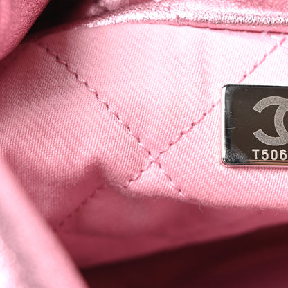 Chanel Metallic Lambskin Lacquered Monochrome Quilted Mini Chanel 22 Pink 6 of 9
