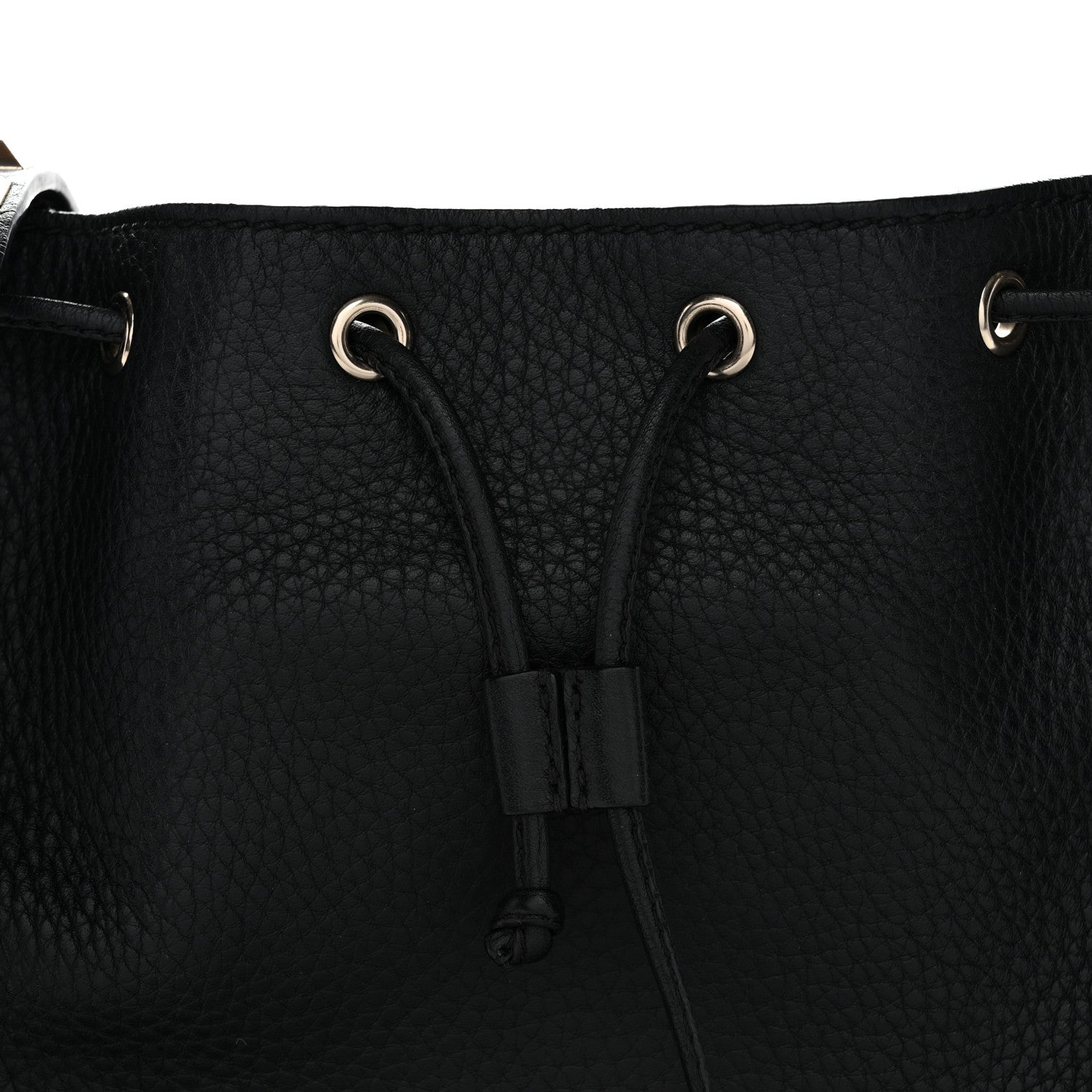 Valentino Garavani Grained Calfskin Rockstud Bucket Bag Black 7 of 10