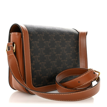 Celine Triomphe Canvas Calfskin Medium Triomphe Bag Tan 3 of 11