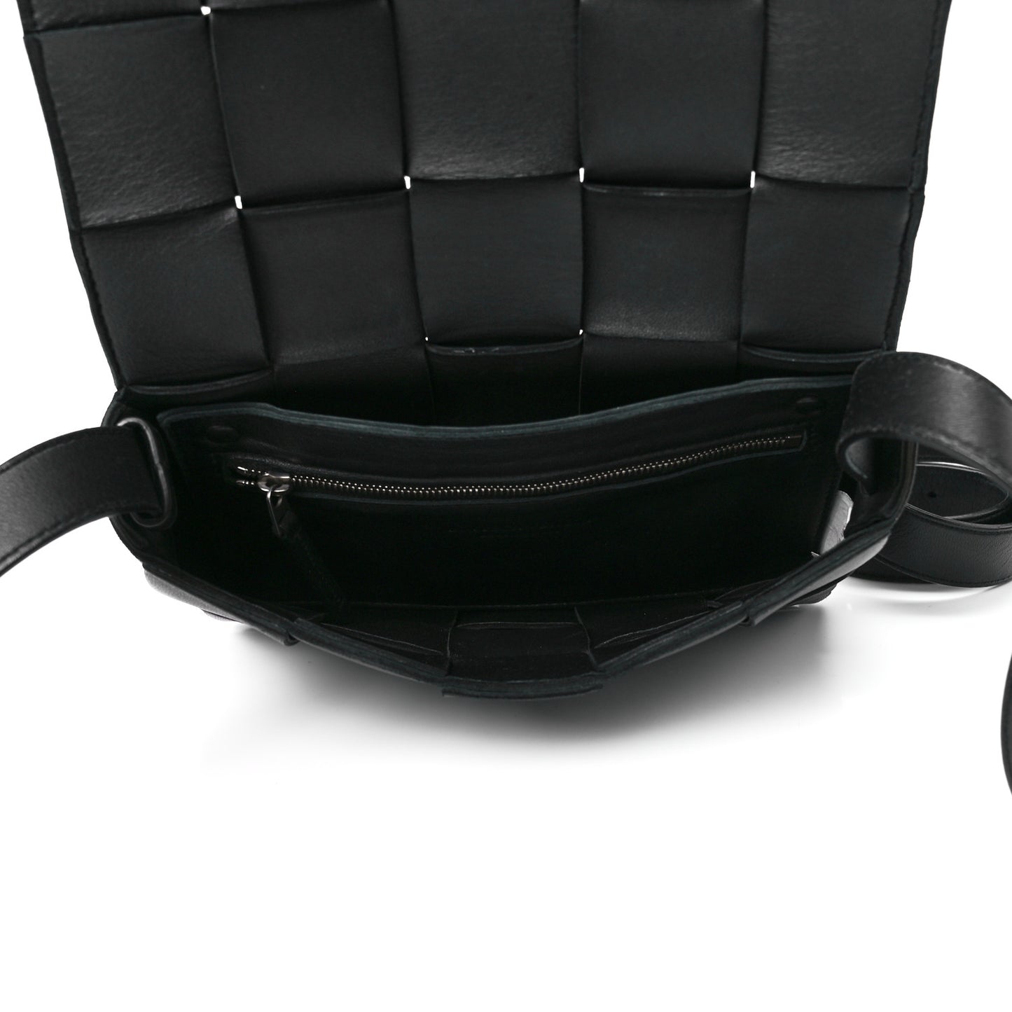 Lambskin Maxi Intrecciato Cassette Crossbody Bag Black