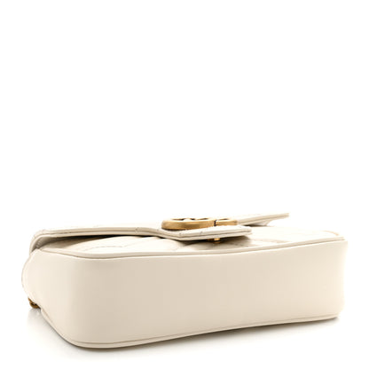 Gucci Calfskin Matelasse Super Mini GG Marmont Shoulder Bag White 4 of 10