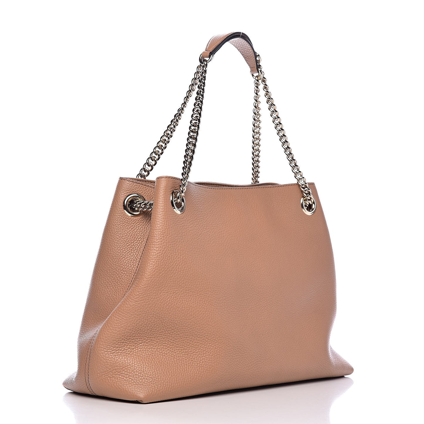Pebbled Calfskin Medium Soho Chain Shoulder Bag Camelia