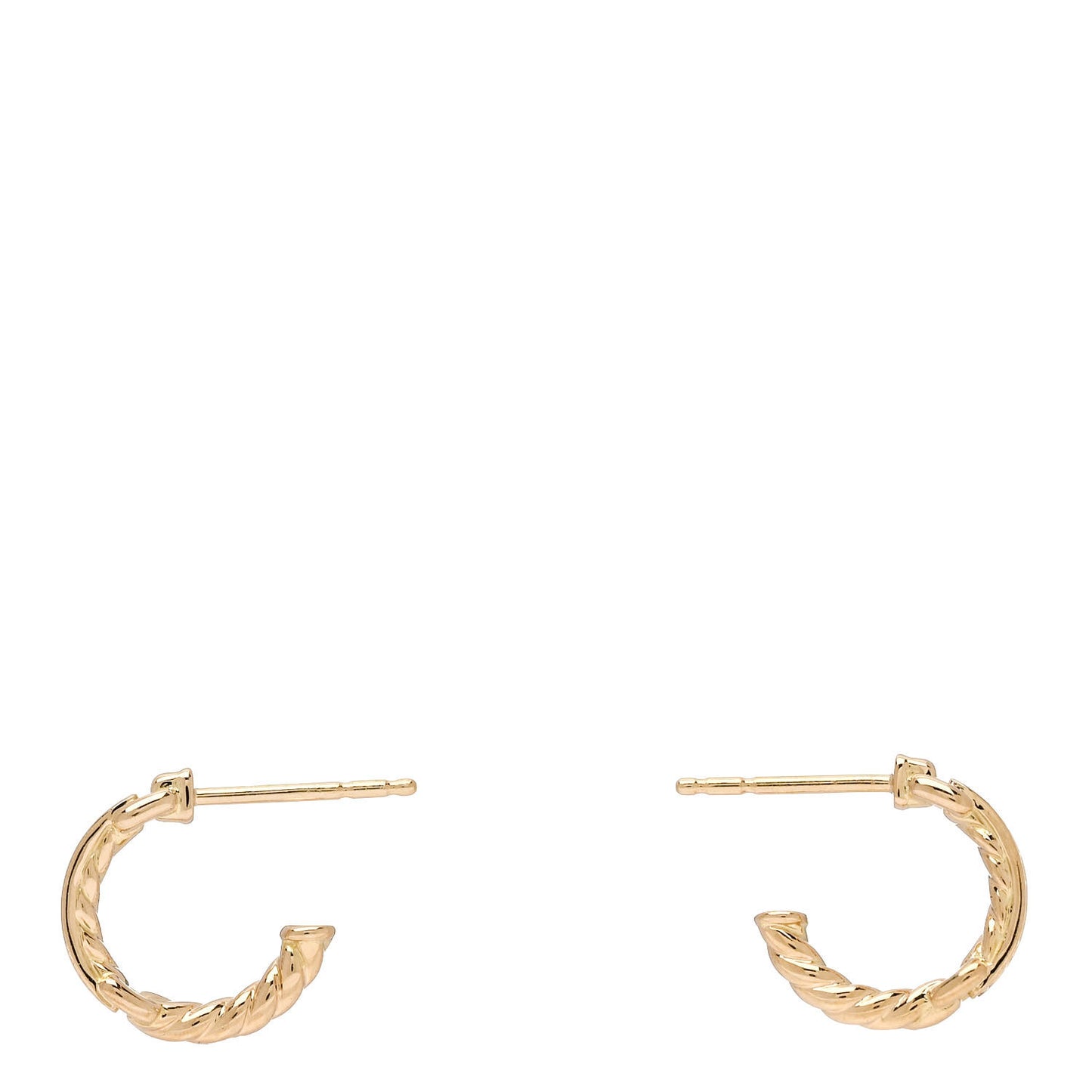 18K Yellow Gold Diamond Petit Pave Huggie Hoop Earrings