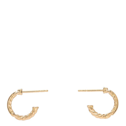 David Yurman 18K Yellow Gold Diamond Petit Pave Huggie Hoop Earrings 3 of 4