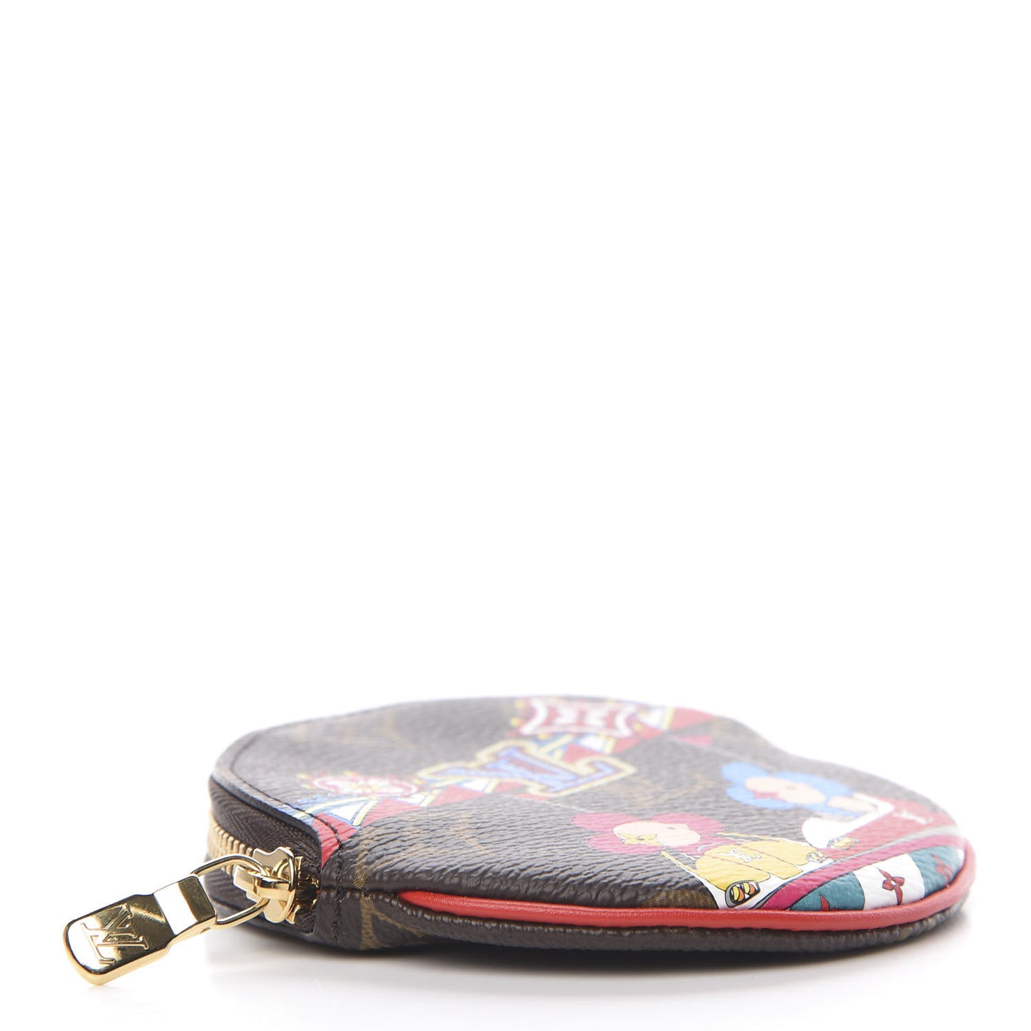Monogram Vivienne Bumper Car Xmas Round Coin Purse Coquelicot