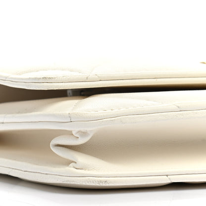 Chanel Goatskin Quilted Chanel 19 Wallet On Chain WOC White 10 of 19