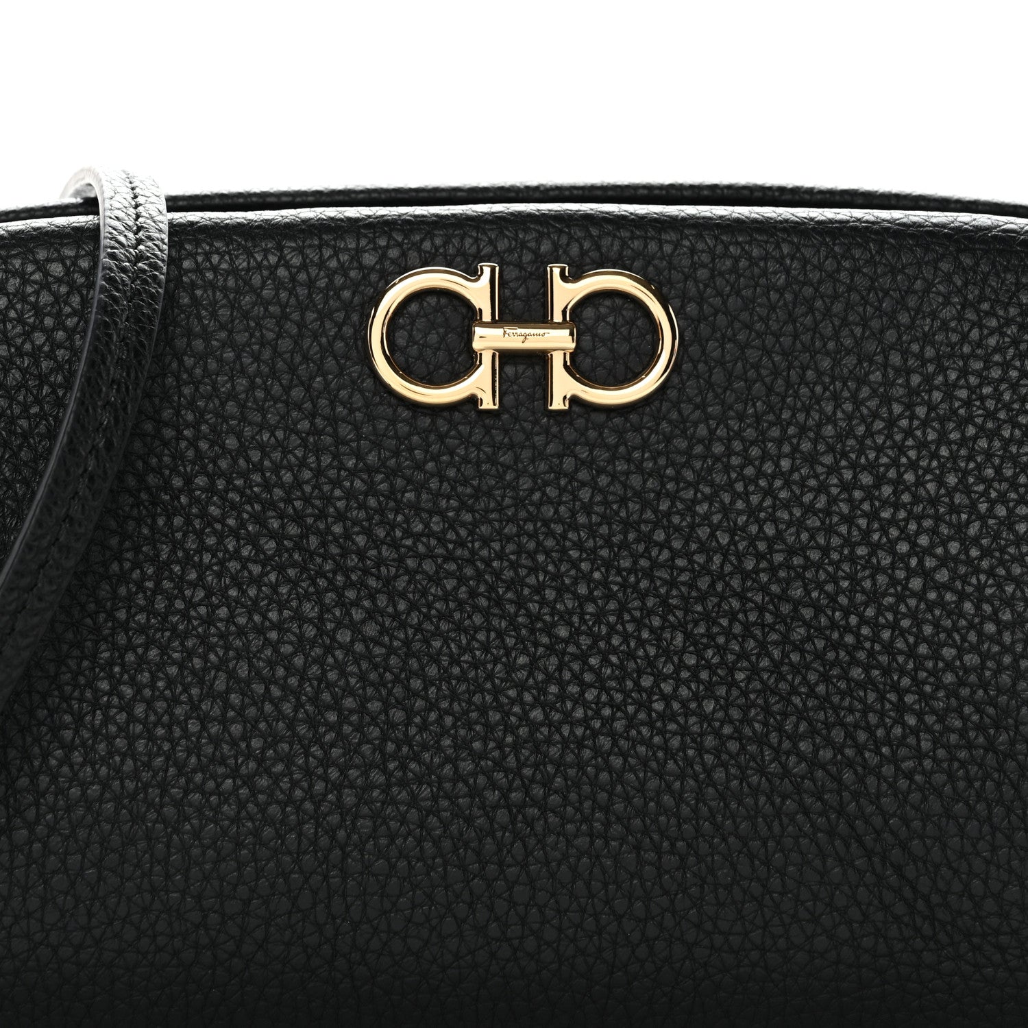 Salvatore Ferragamo Calfskin Small Gancini Crossbody Black 1820895