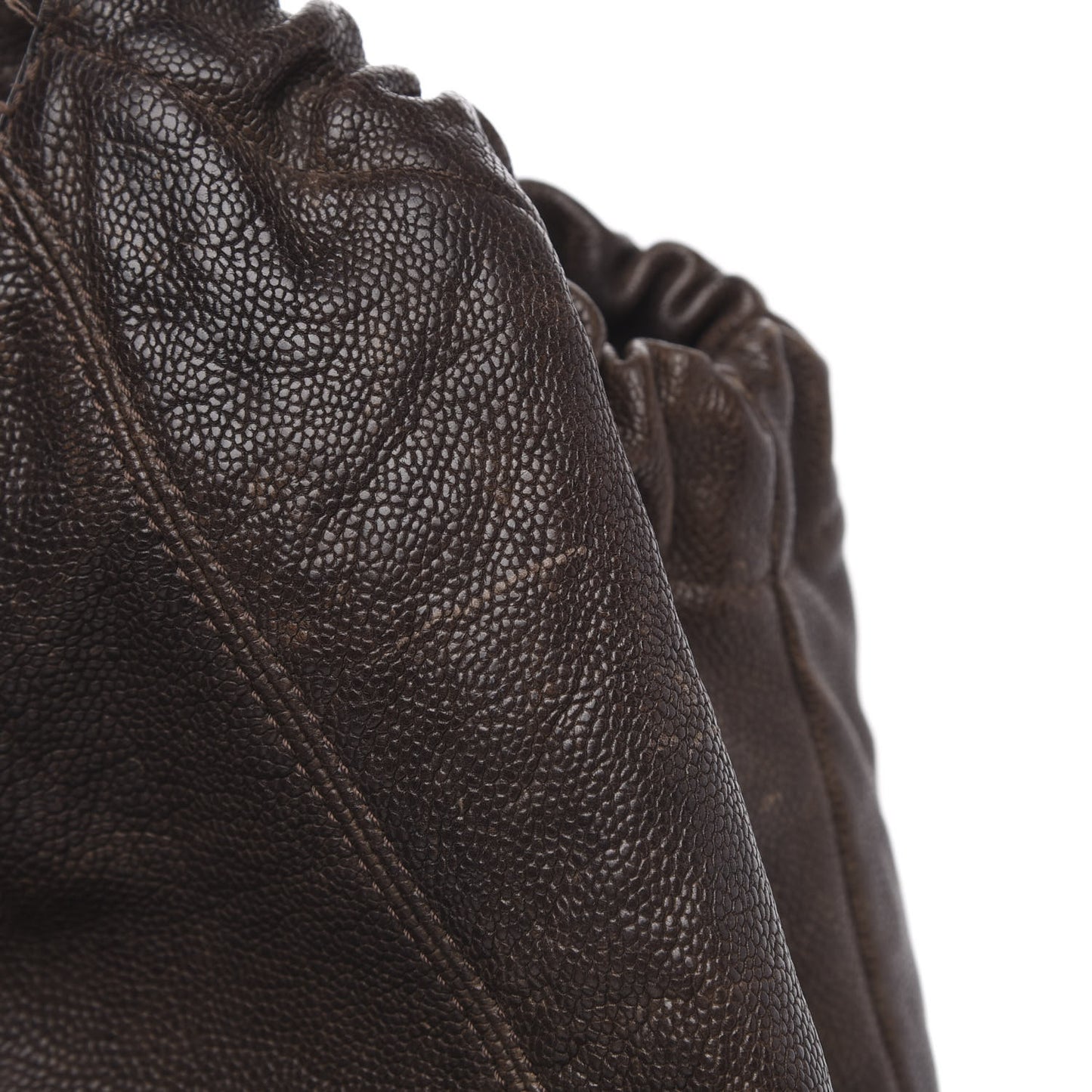 Distressed Caviar XL Coco Cabas Brown