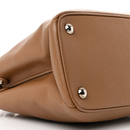 Prada Saffiano Cuir Small Twin Tote Cannella 10 of 11