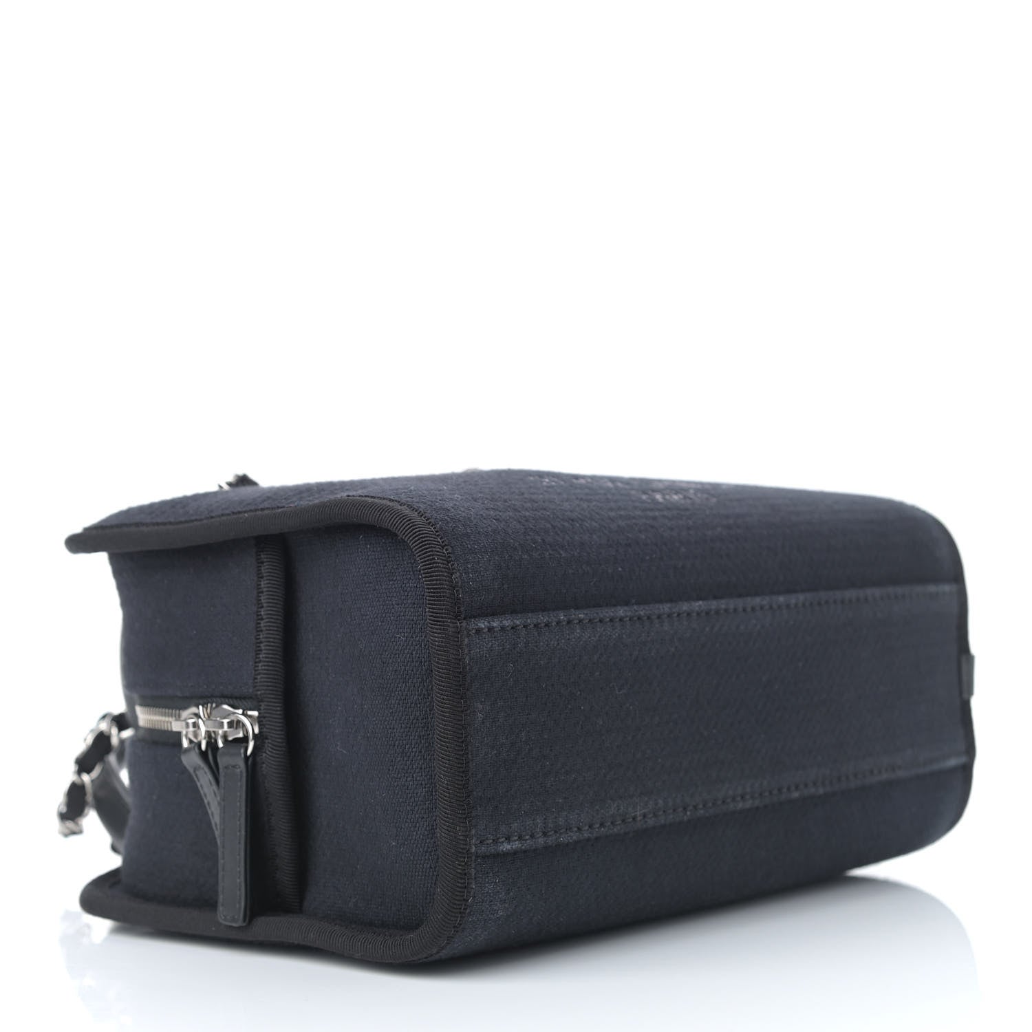 Chanel Mixed Fibers Deauville Bowling Bag Black 3 of 8
