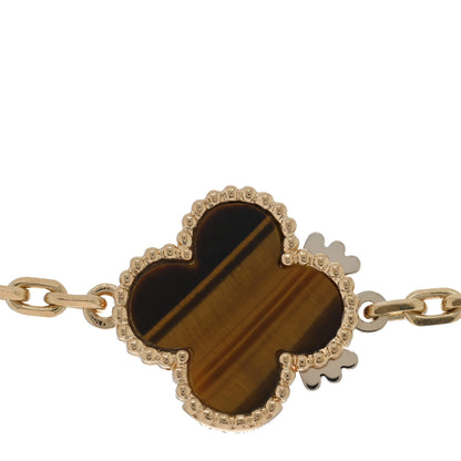 Van Cleef & Arpels 18K Yellow Gold Tiger Eye Carnelian 16 Motifs Magic Alhambra Necklace 3 of 5