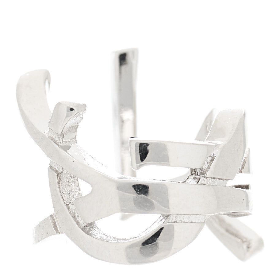 Saint Laurent Metal Small Cassandre YSL Logo Ear Cuff Earring Silver 1 of 6