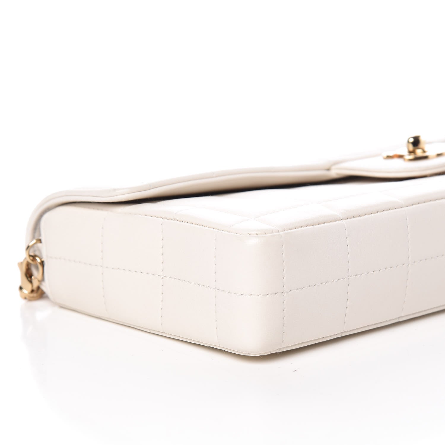 Chanel Lambskin East West Chocolate Bar Flap White 5 of 12
