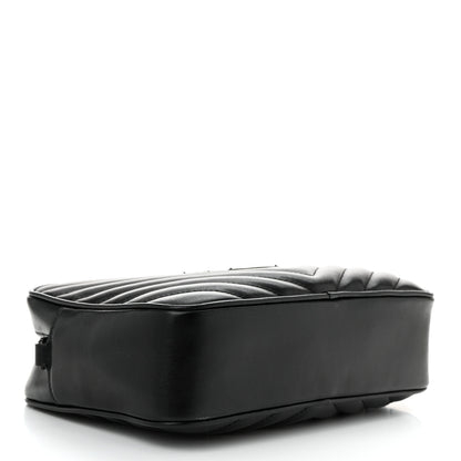 Saint Laurent Calfskin Matelasse Monogram Monochrome Lou Camera Bag Black 4 of 10