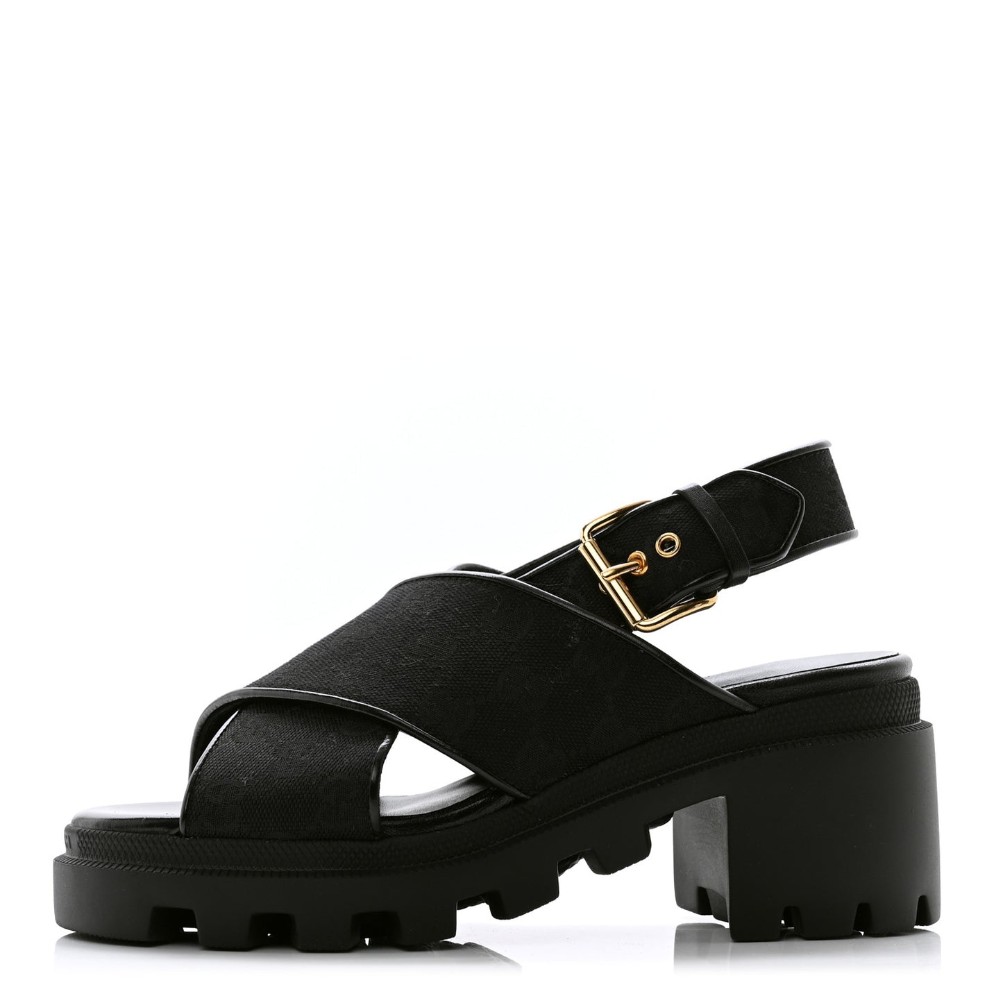 Monogram Granada Kid Trip 40/72mm Lug Sole Sandals 36.5 Black