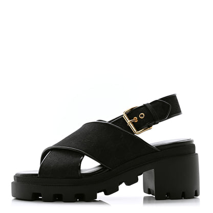 Gucci Monogram Granada Kid Trip 40/72mm Lug Sole Sandals 36.5 Black 1 of 9