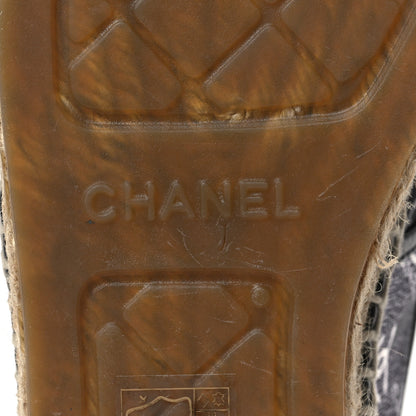 Chanel Mesh Grosgrain CC Espadrilles 40 Black White 7 of 9