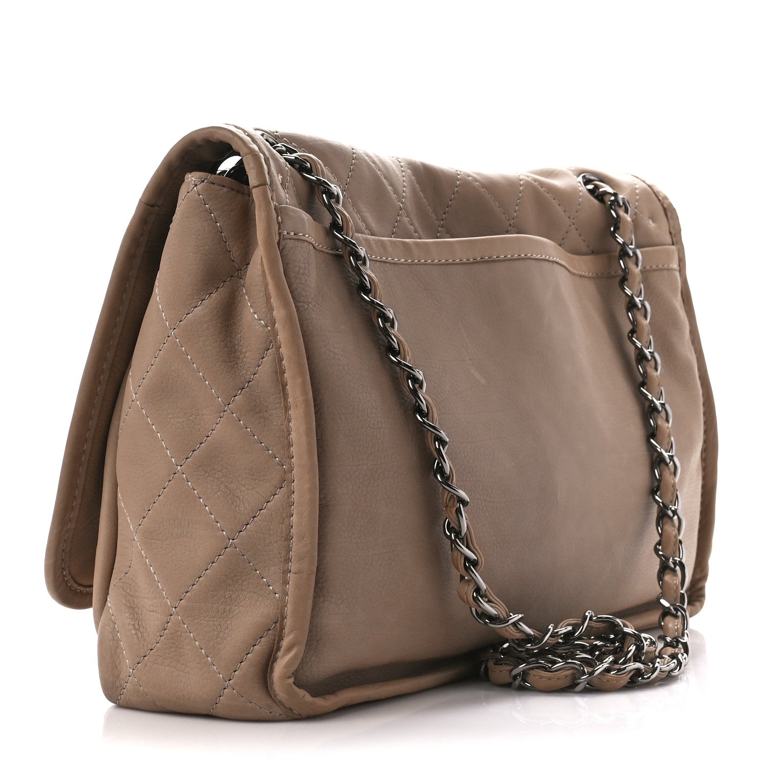 Chanel Grained Calfskin Large Natural Beauty Flap Beige 3 of 11