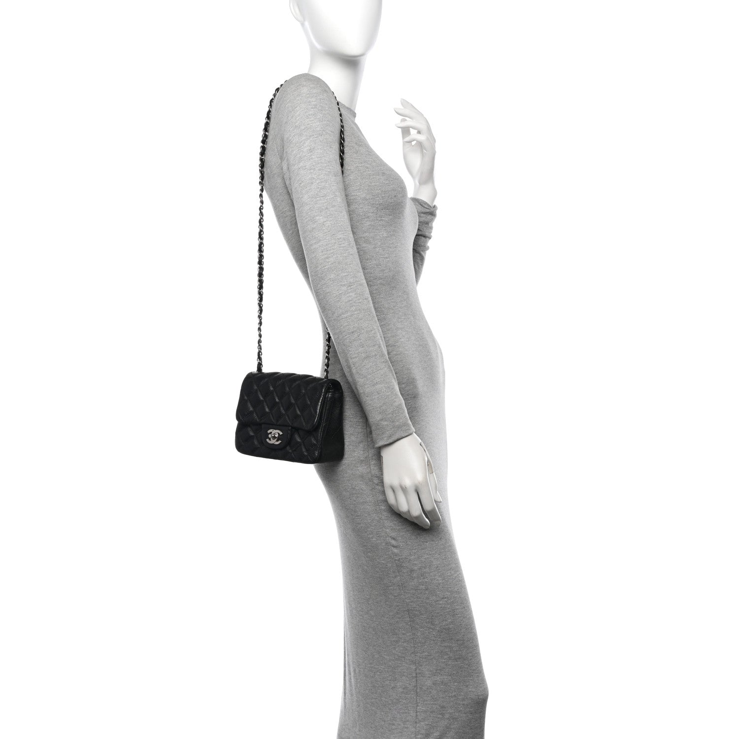 Chanel Caviar Quilted Mini Square Flap Black 2 of 12