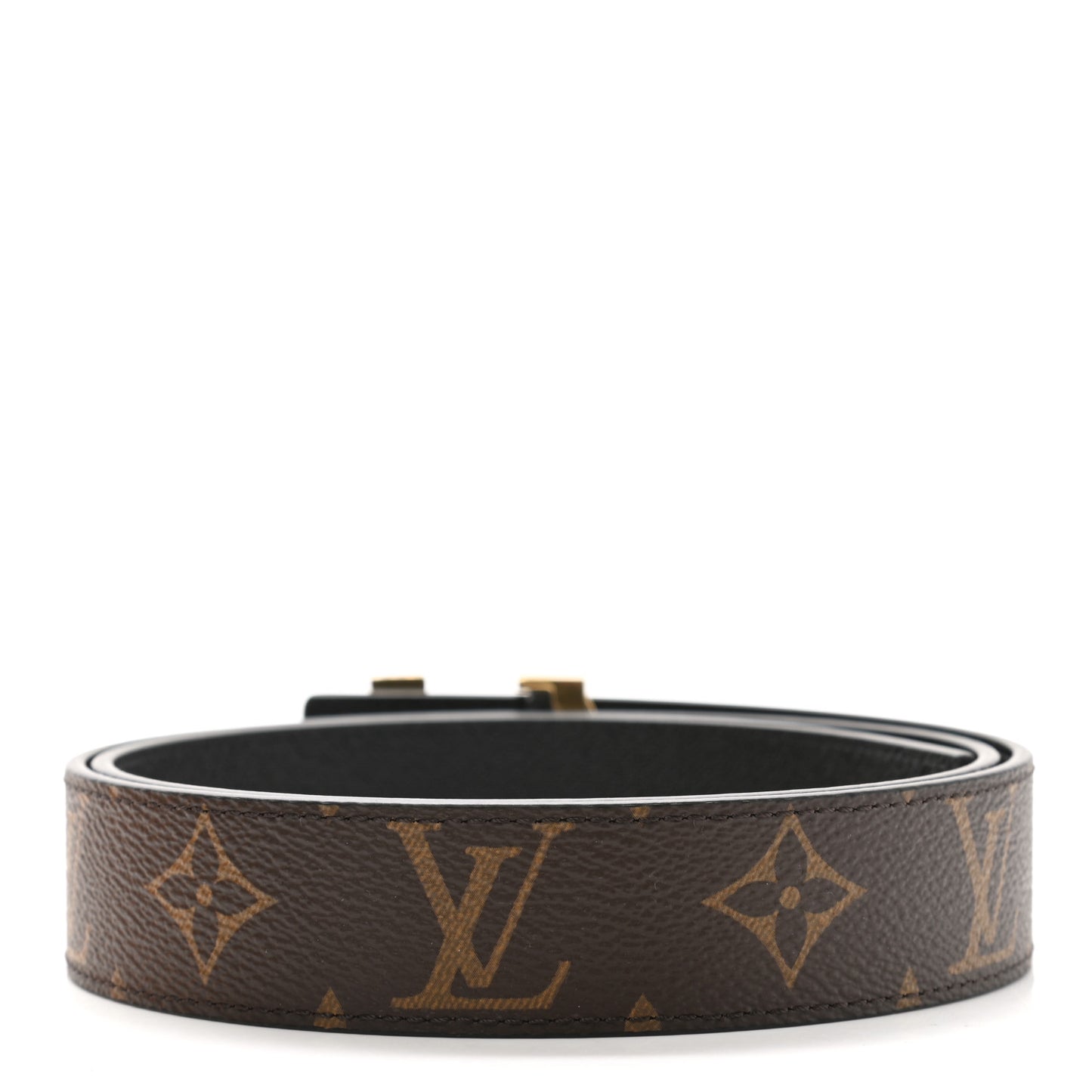 Calfskin Monogram 30mm LV Initiales Reversible Belt 80 32 Black